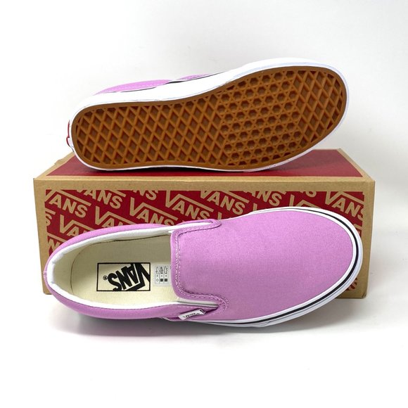 🌹Sale🌹 Vans Classic Shoes Women's Size Slip-On Orchid Pink Canvas VN0A33TB3SQ - Picture 2 of 11